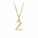 9ct Gold Diamond Bail Initial Pendant Personalised Jewellery