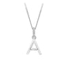 Initial Diamond Bail Pendant in Sterling Silver
