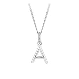 Initial Diamond Bail Pendant in Sterling Silver