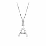 Initial Diamond Bail Pendant in Sterling Silver