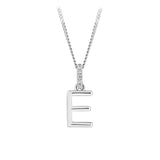 Initial Diamond Bail Pendant in Sterling Silver