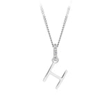 Initial Diamond Bail Pendant in Sterling Silver