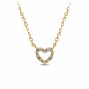 Diamond Heart Pave Set Necklace in 9ct Yellow Gold
