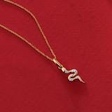Diamond Snake Pendant in 9ct Yellow Gold