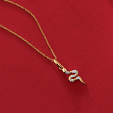 Diamond Snake Pendant in 9ct Yellow Gold
