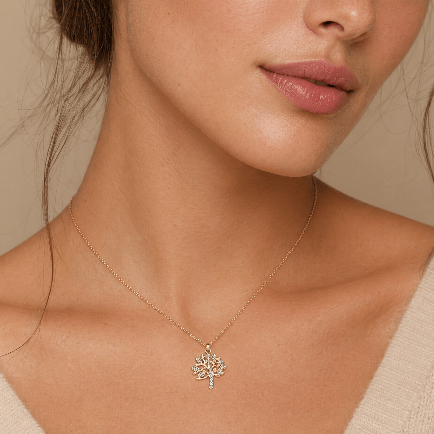 Diamond Tree of Life Pendant in 9ct Yellow Gold