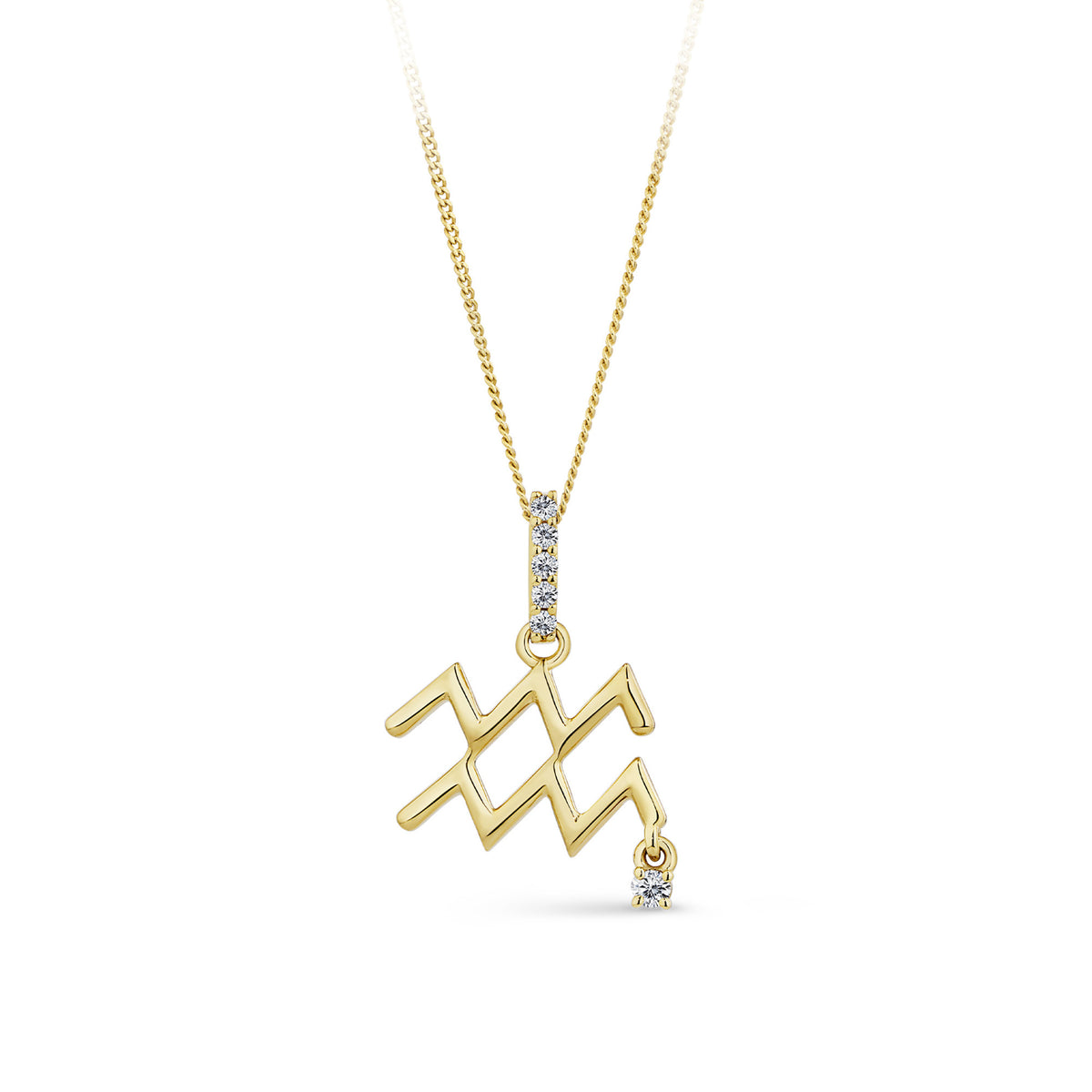 0.03TDW Round Diamond Zodiac Pendant in 9ct Yellow Gold