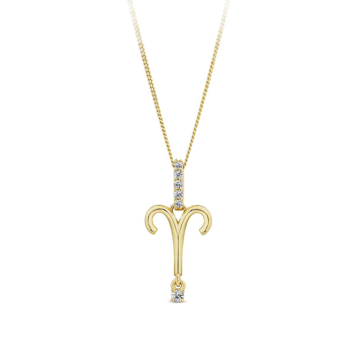0.03TDW Round Diamond Zodiac Pendant in 9ct Yellow Gold