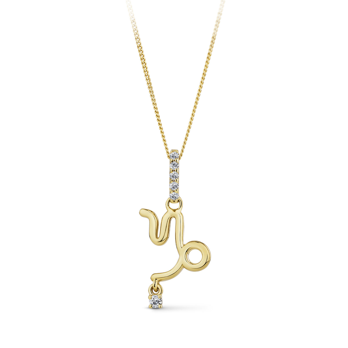 0.03TDW Round Diamond Zodiac Pendant in 9ct Yellow Gold