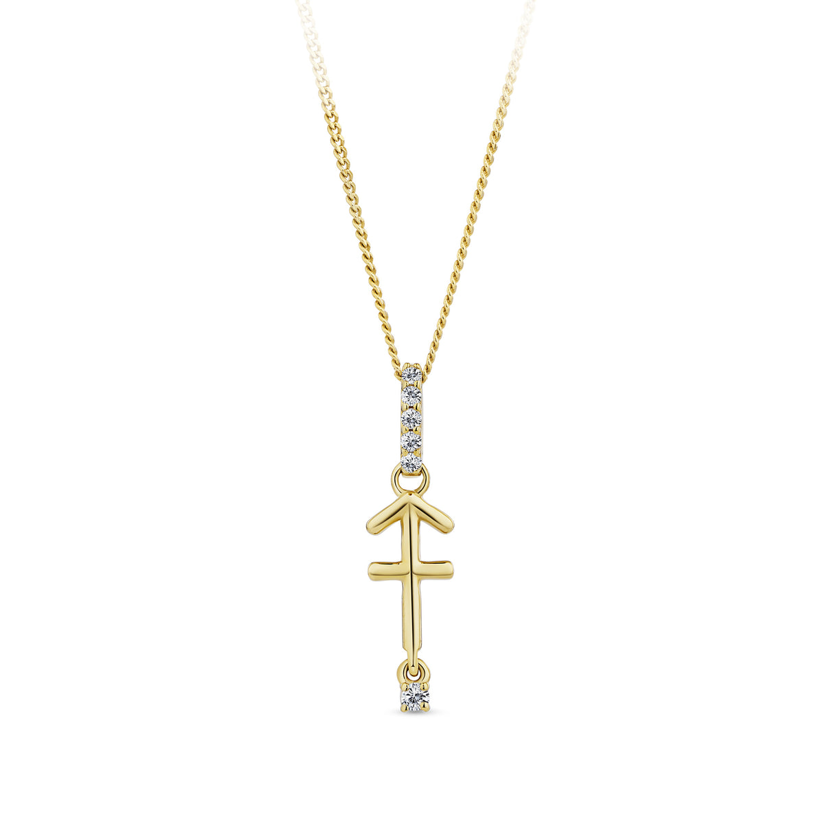 0.03TDW Round Diamond Zodiac Pendant in 9ct Yellow Gold