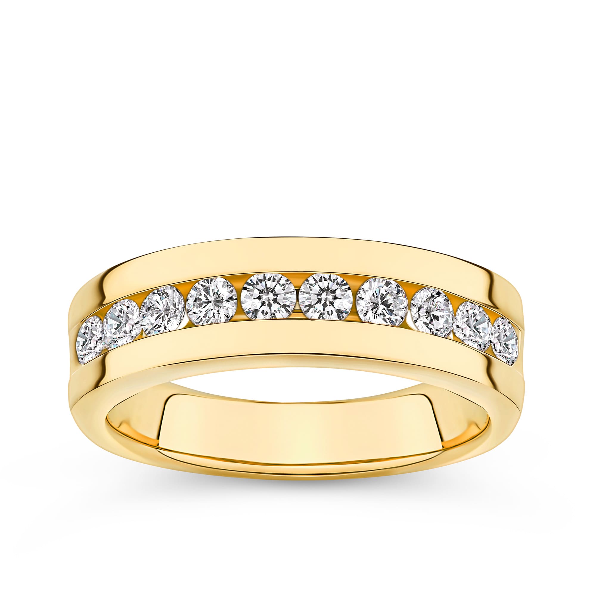 Diamond Channel Set Ring in 9ct Yellow Gold