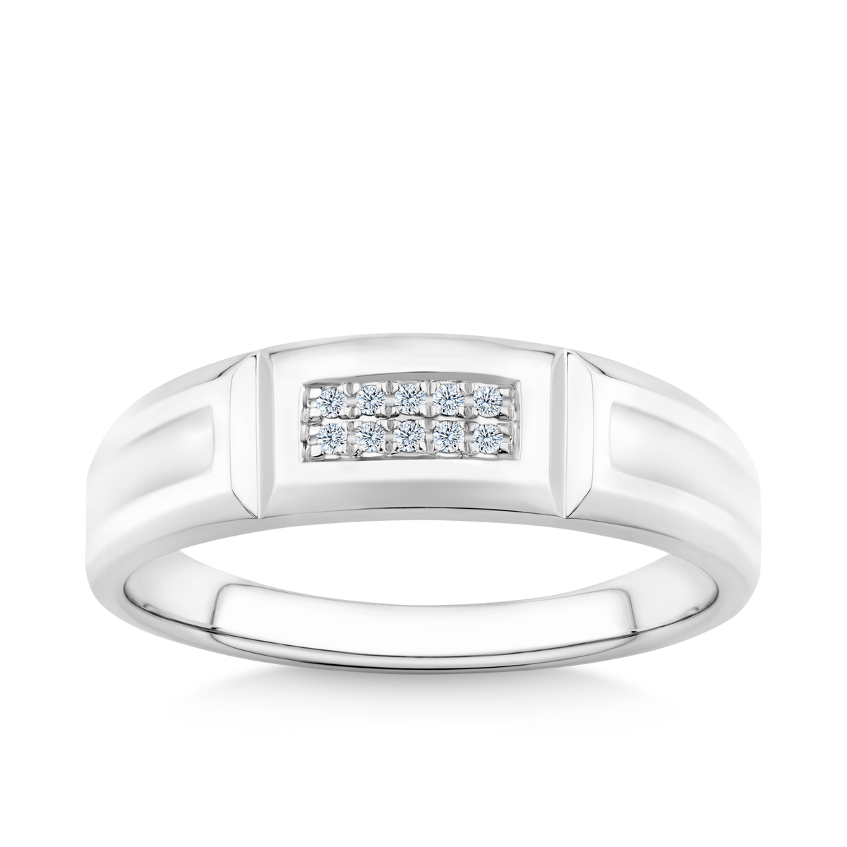 Men's Diamond Ring in Sterling Silver
