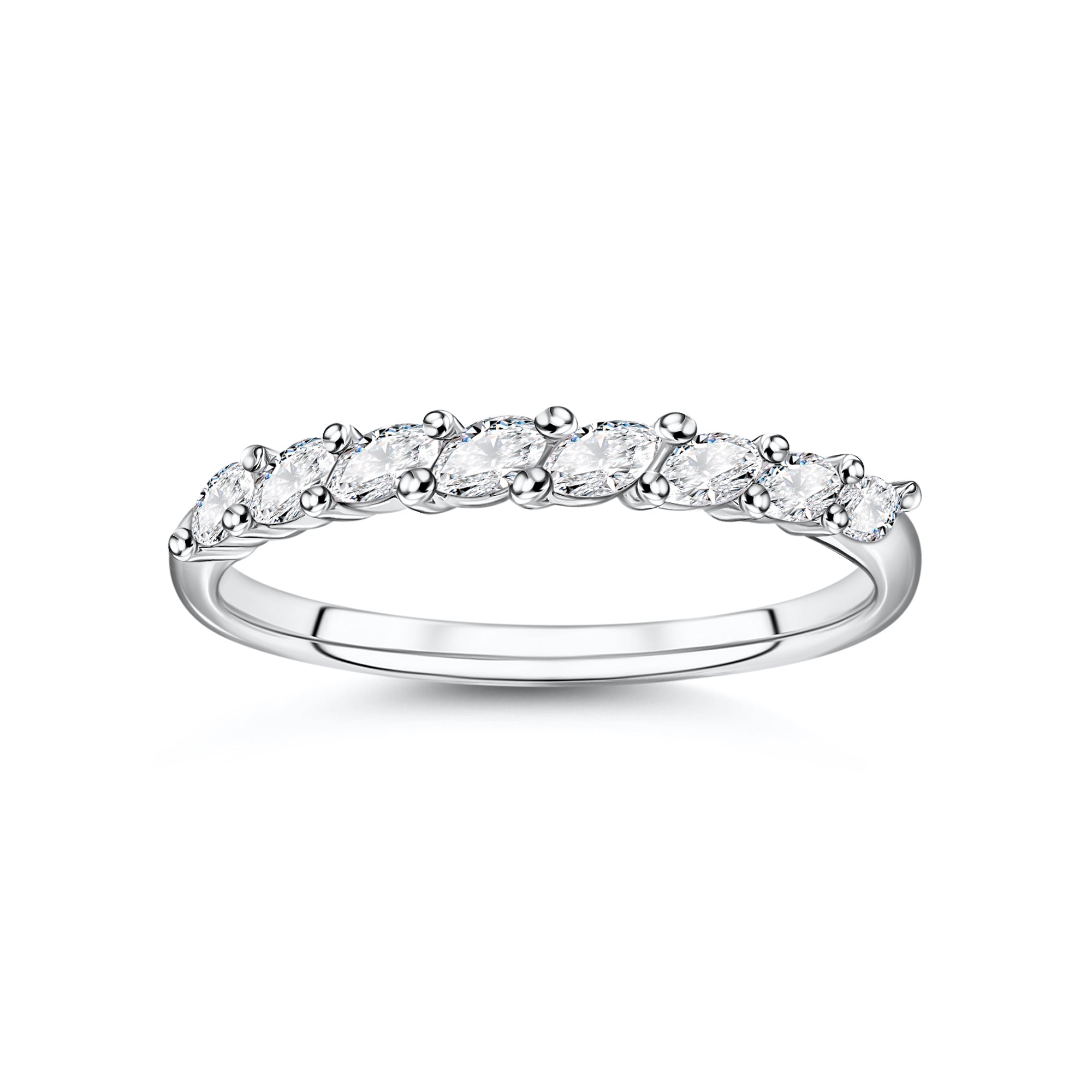 Marquise Cut Diamond Ring in 9ct White Gold
