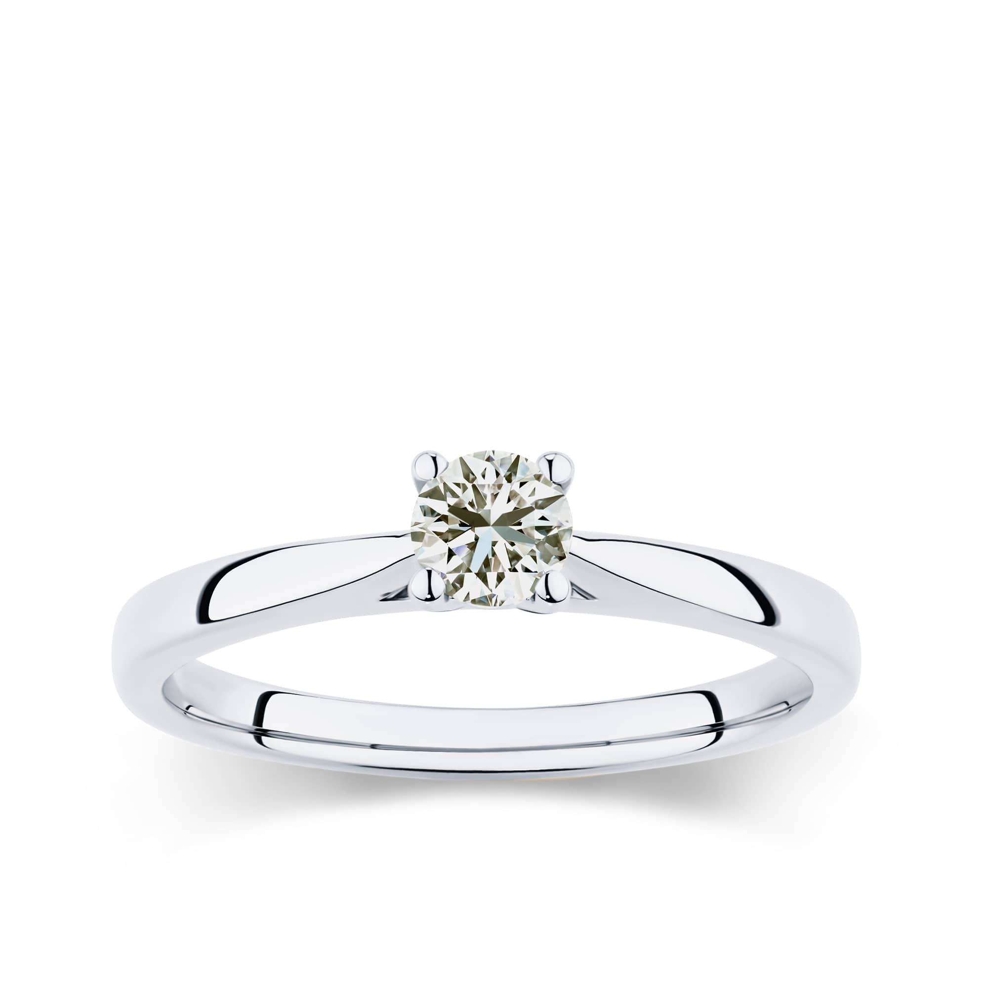0.33ct Round Brilliant Diamond Solitaire Engagement Ring In 9ct Yellow Gold