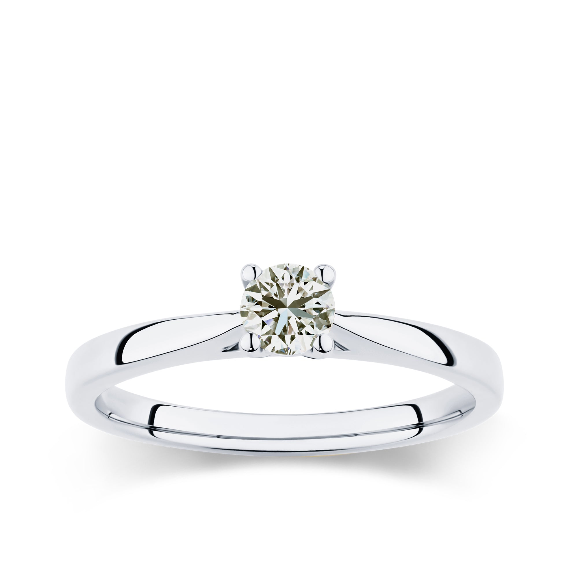 Rendition 0.30ct Diamond Solitaire Round Brilliant Cut Engagement Ring in 9ct White Gold