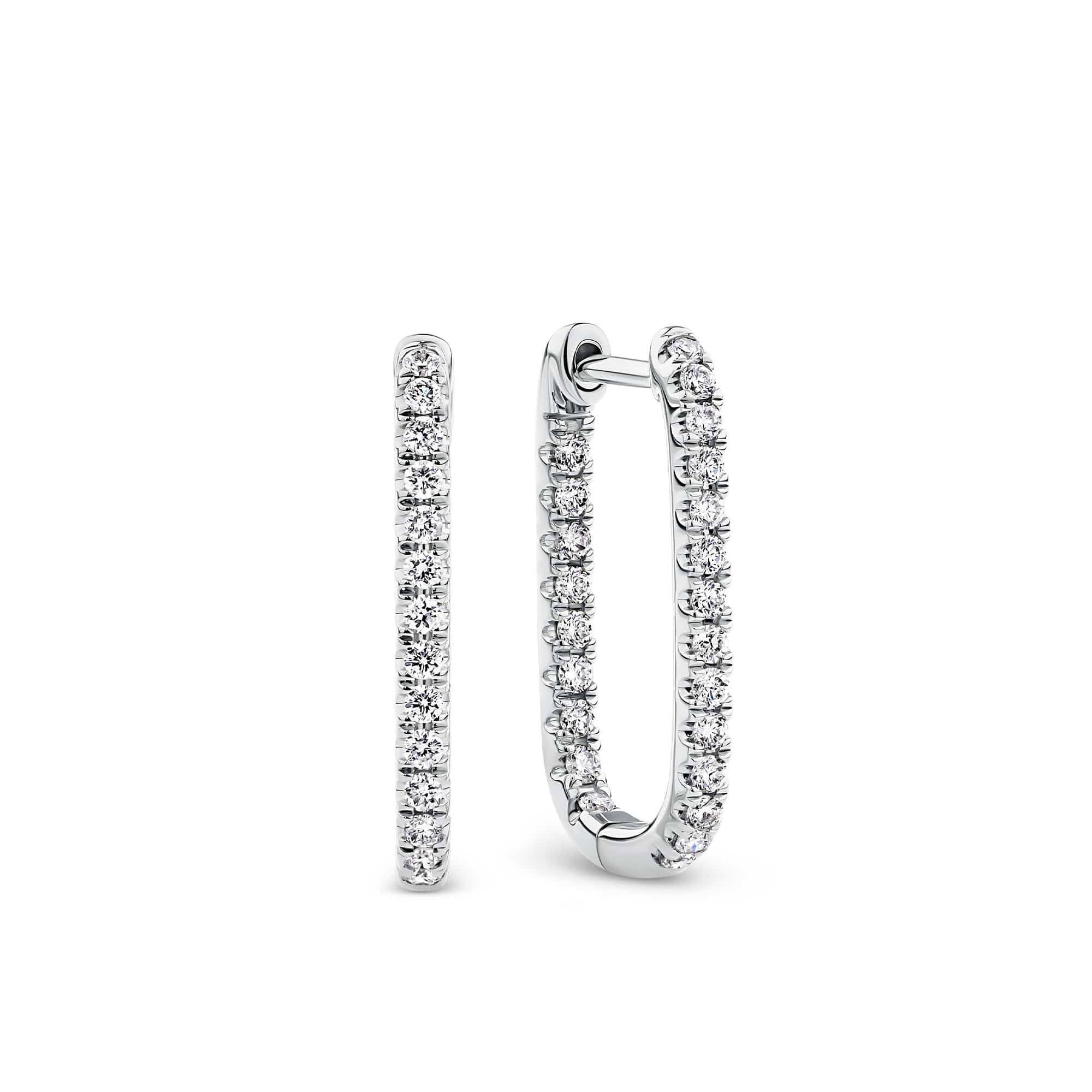 0.34ct TW Diamond Paperclip Huggie Earrings in 9ct White Gold