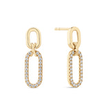 0.25ct TDW Diamond Paperclip Earrings in 9ct Yellow Gold