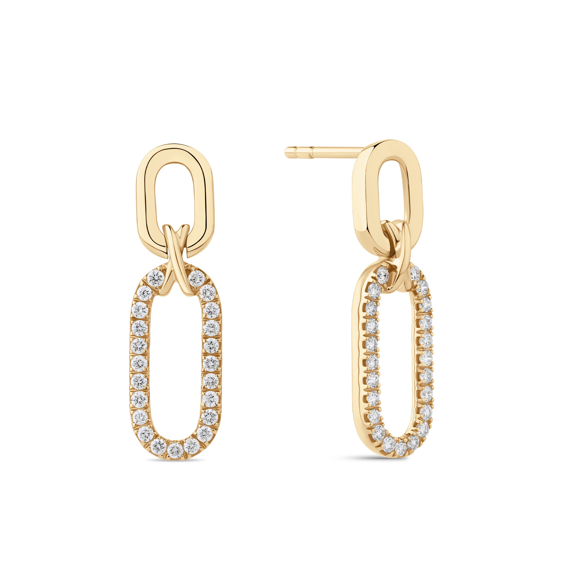 0.25ct TDW Diamond Paperclip Earrings in 9ct Yellow Gold