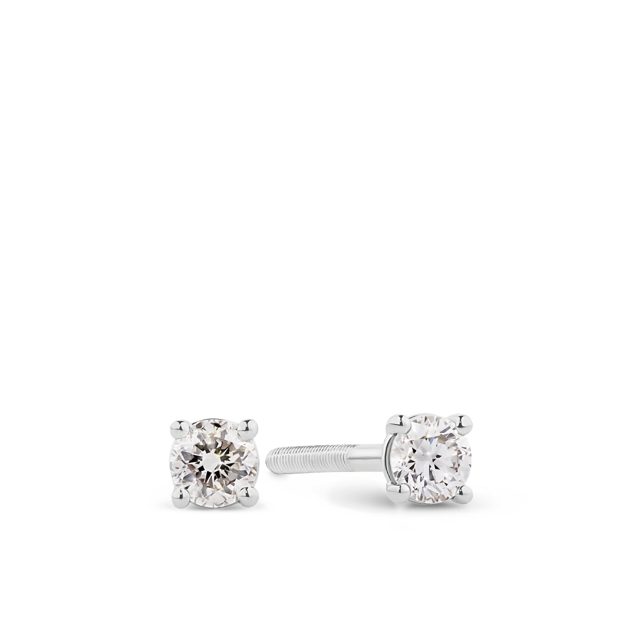 0.25ct TW Diamond Solitaire Earrings in 9ct White Gold