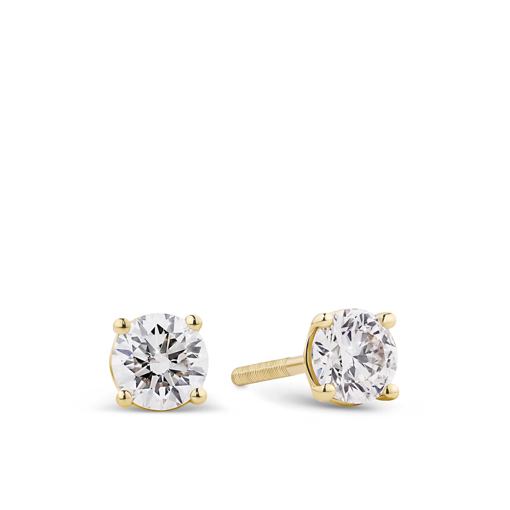 Radiance 1.00ct TW Diamond Solitaire Earrings in 9ct Yellow Gold