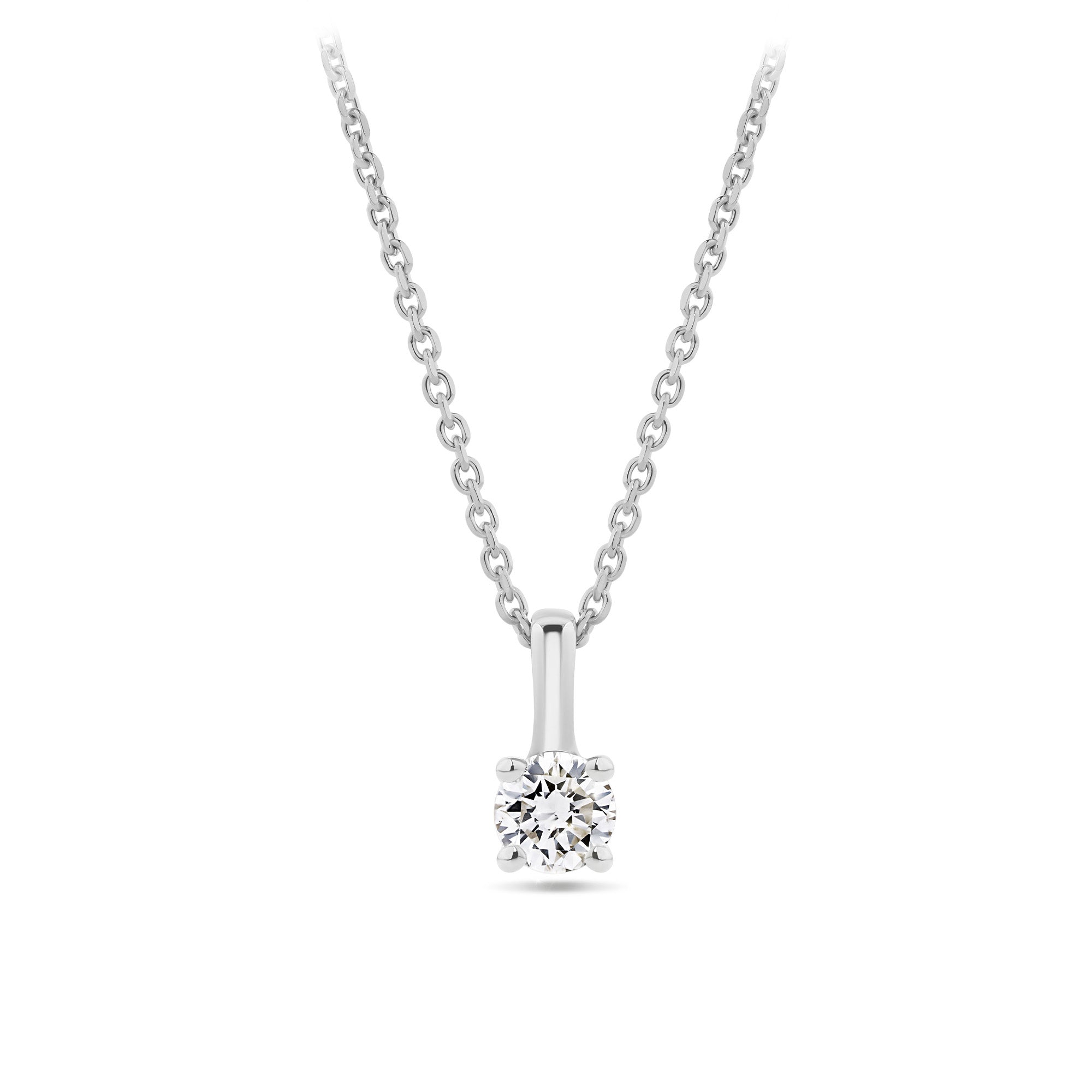 0.10ct TW Diamond Solitaire Pendant with Chain in 9ct White Gold