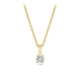 0.10ct TW Diamond Solitaire Pendant with Chain in 9ct Yellow Gold