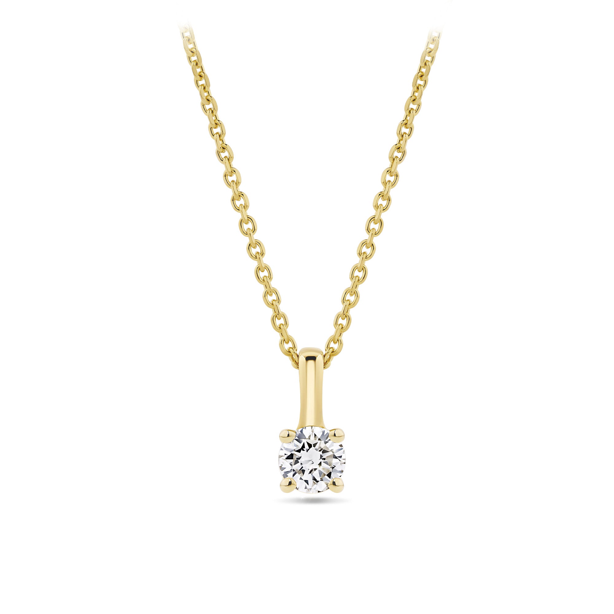 0.10ct TW Diamond Solitaire Pendant with Chain in 9ct Yellow Gold