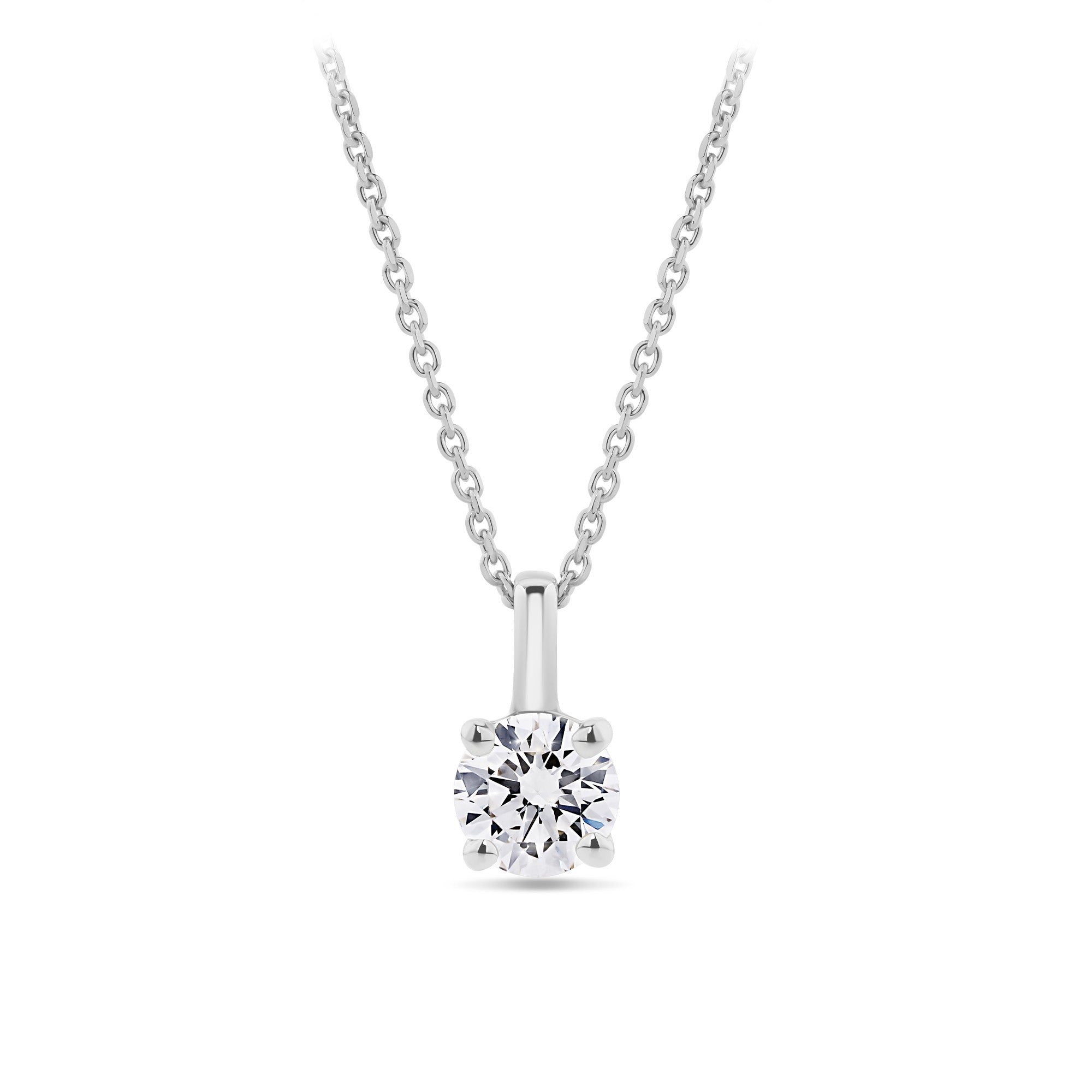 0.25ct TW Diamond Solitaire Pendant with Chain in 9ct White Gold