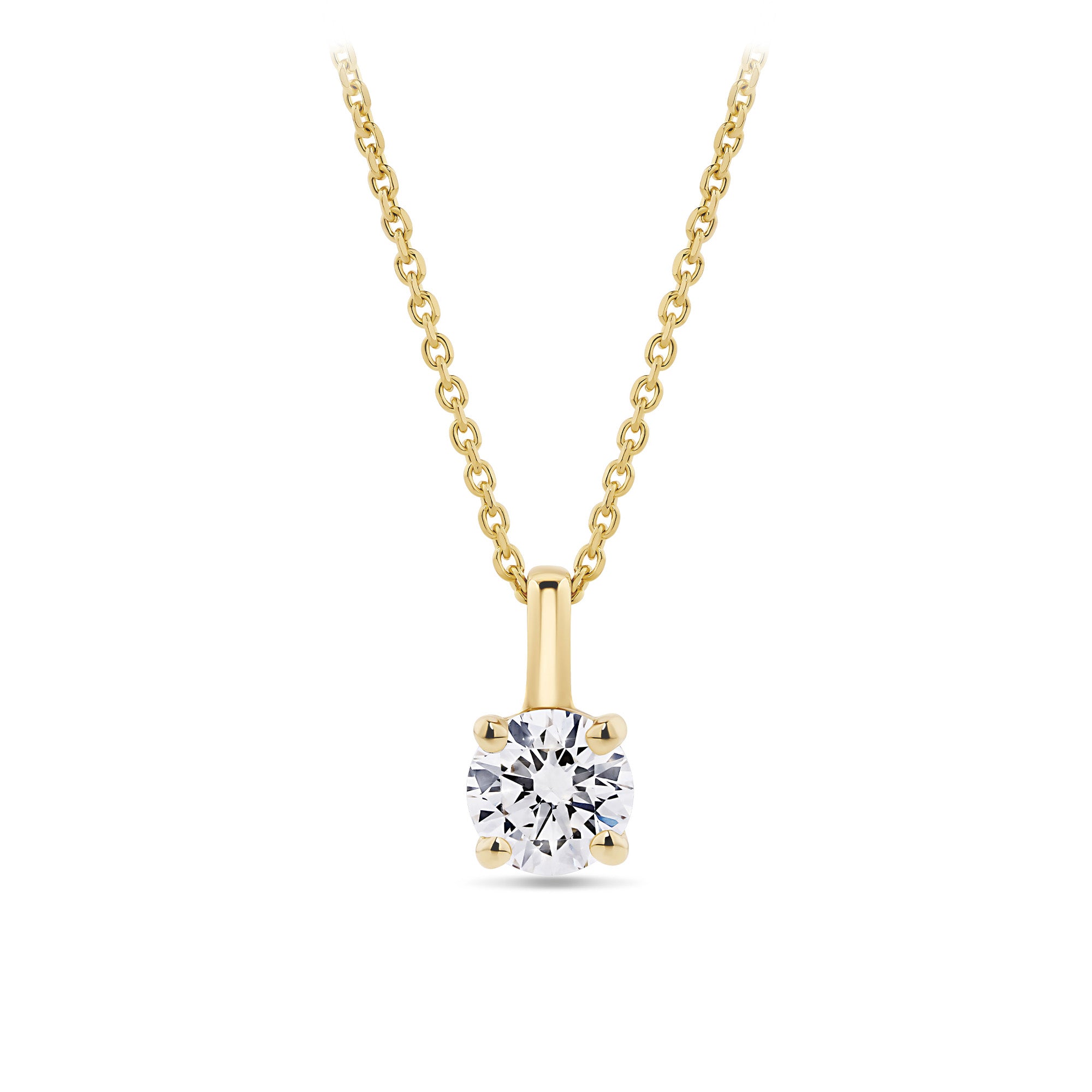 0.25ct TW Diamond Solitaire Pendant with Chain in 9ct Yellow Gold