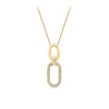 0.20ct TDW Diamond Paperclip Pendant with Chain in 9ct Yellow Gold
