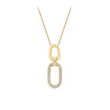 0.20ct TDW Diamond Paperclip Pendant with Chain in 9ct Yellow Gold