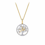 0.25ct TDW Diamond Tree of Life Pendant in 9ct Yellow Gold