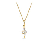 Diamond Snake Pendant in 9ct Yellow Gold