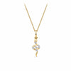 Diamond Snake Pendant in 9ct Yellow Gold