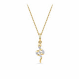 Diamond Snake Pendant in 9ct Yellow Gold