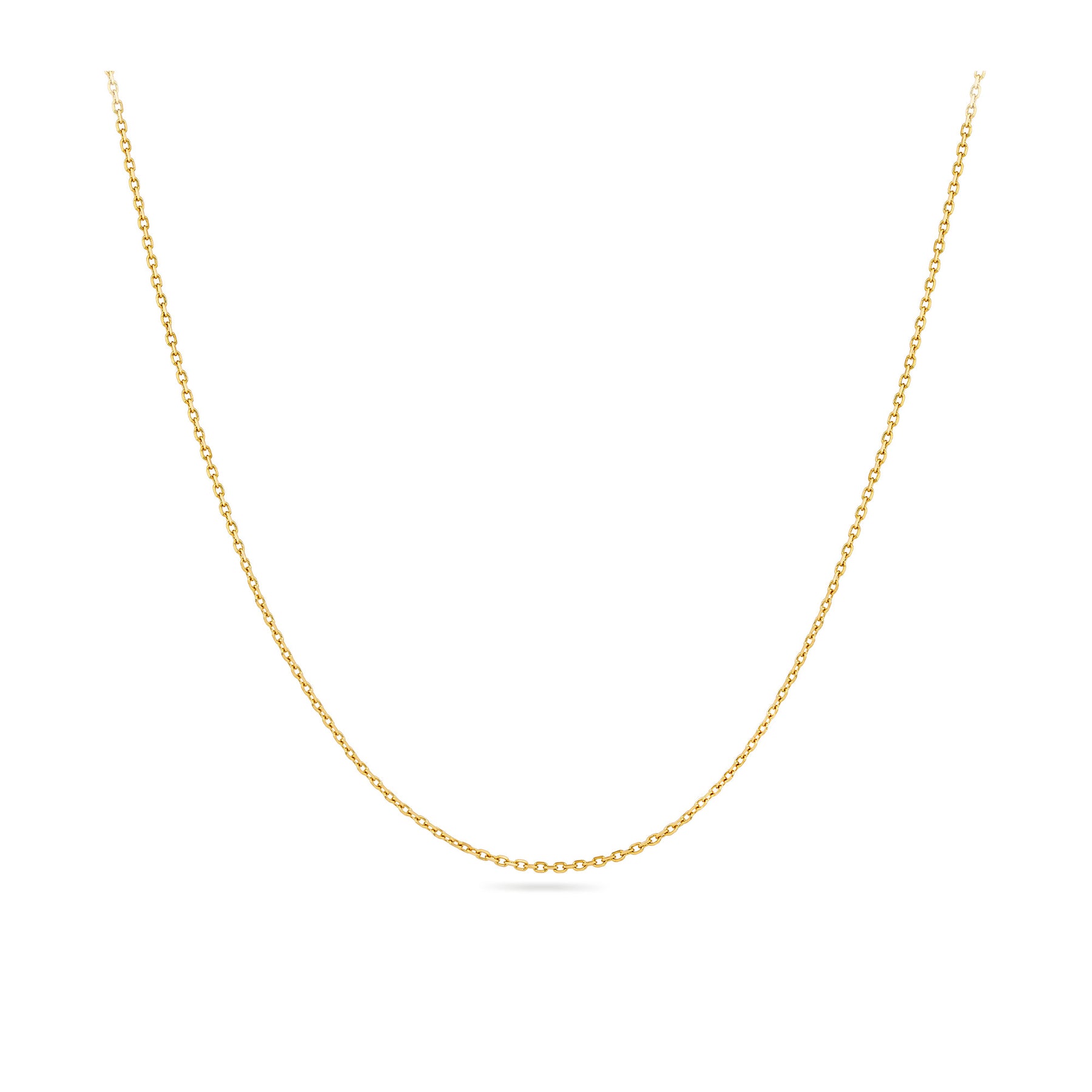 Elongated Diamond Cut Cable 45cm Chain in 18ct Yellow Gold