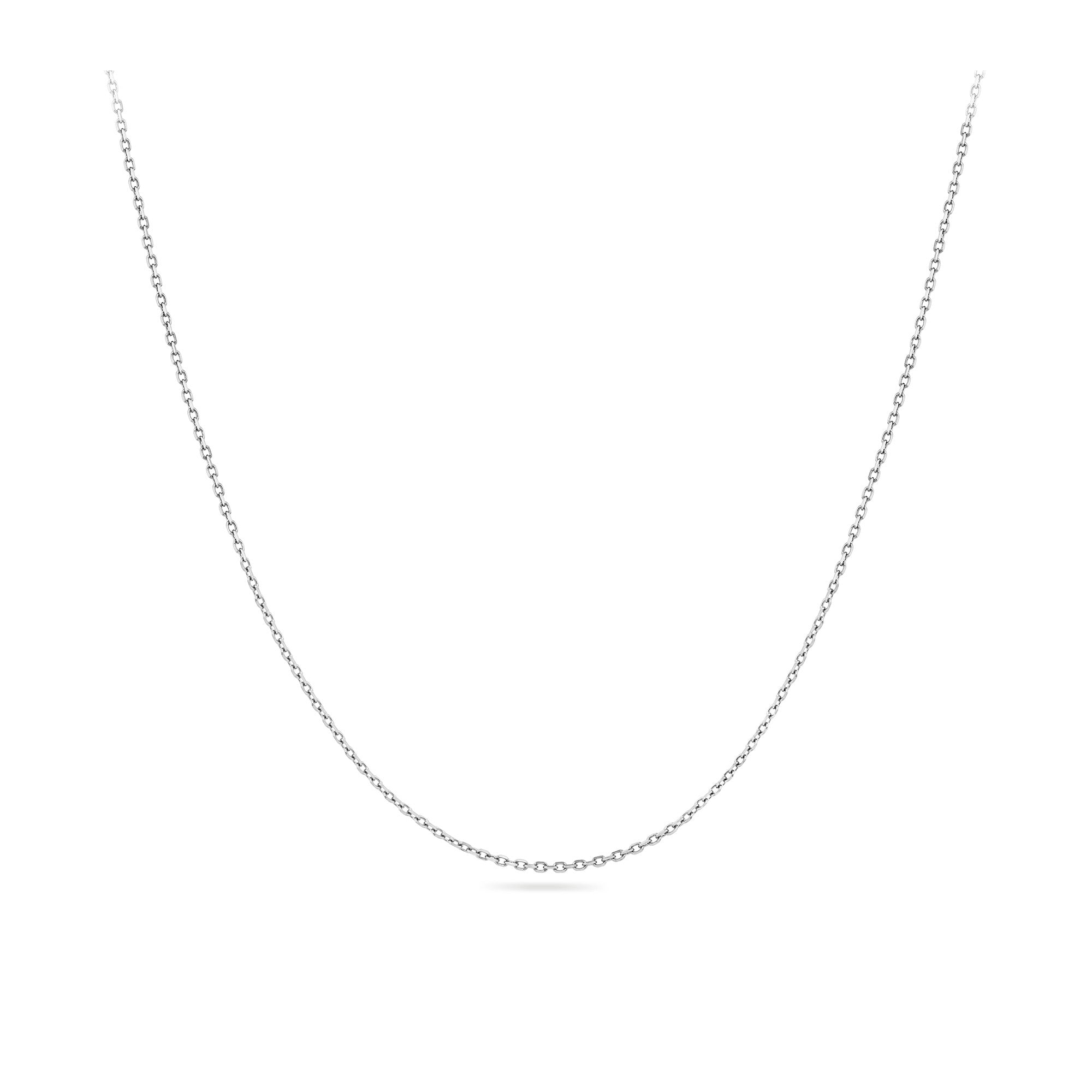 Elongated Diamond Cut Cable 45cm Chain 18ct White Gold