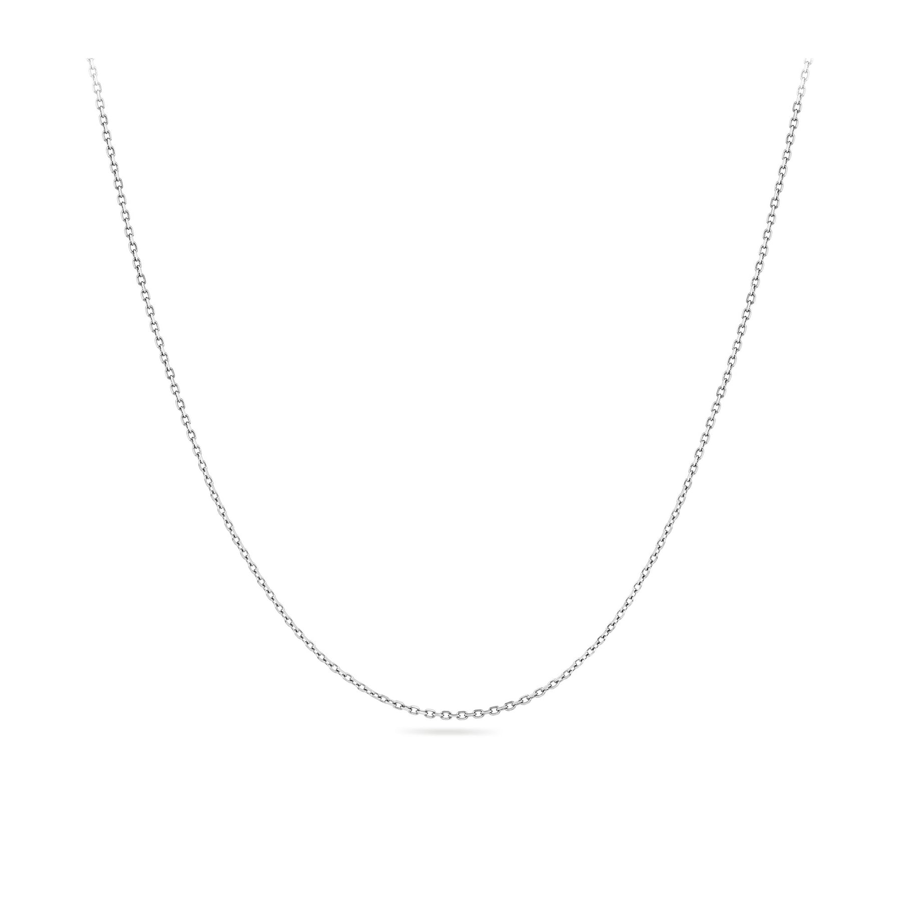 Elongated Diamond Cut Cable 45cm Chain 18ct White Gold