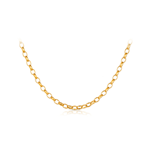 40cm Oval Belcher Chain Necklace in 9ct Yellow Gold