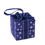 Navy Bauble Gift Box for Stud Earrings with ribbon