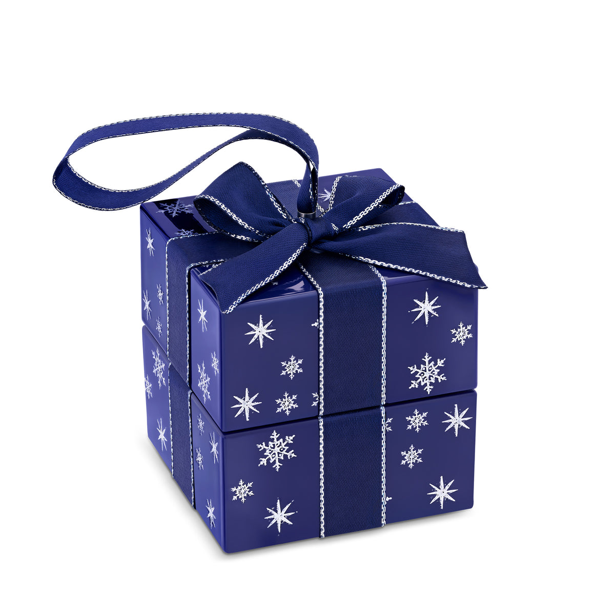 Navy Bauble Gift Box for Stud Earrings with ribbon