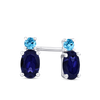 Blue Cubic Zirconia Stud Earrings in Sterling Silver