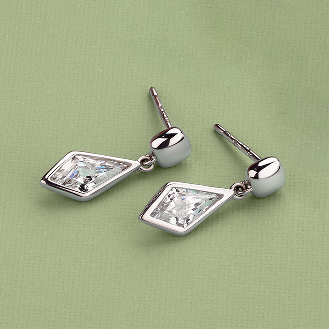 Cubic Zirconia Drop Earrings in Sterling Silver