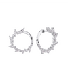 Cubic Zirconia Circle Earrings in Sterling Silver Rhodium Plate