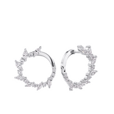 Cubic Zirconia Circle Earrings in Sterling Silver Rhodium Plate