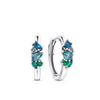Cubic Zirconia Scattered Huggie Earrings in Sterling Silver Rhodium Plate