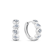 Cubic Zirconia Huggie Earrings in Sterling Silver