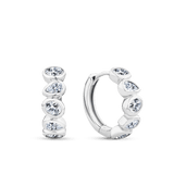 Cubic Zirconia Huggie Earrings in Sterling Silver