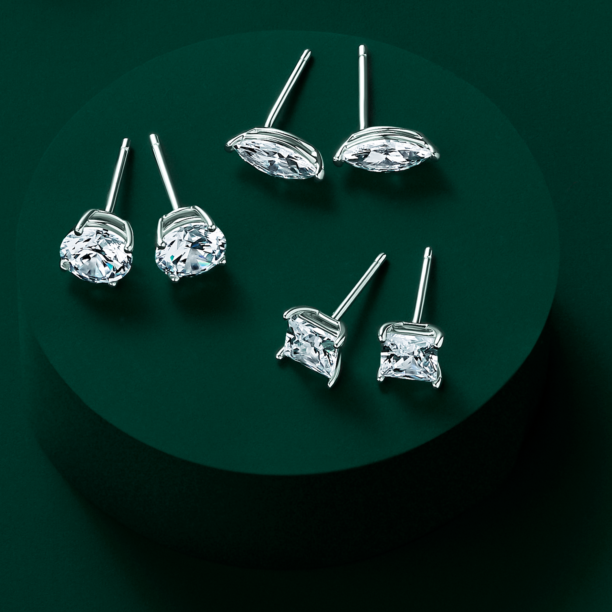 Marquise Cut Cubic Zirconia Earrings in Sterling Silver