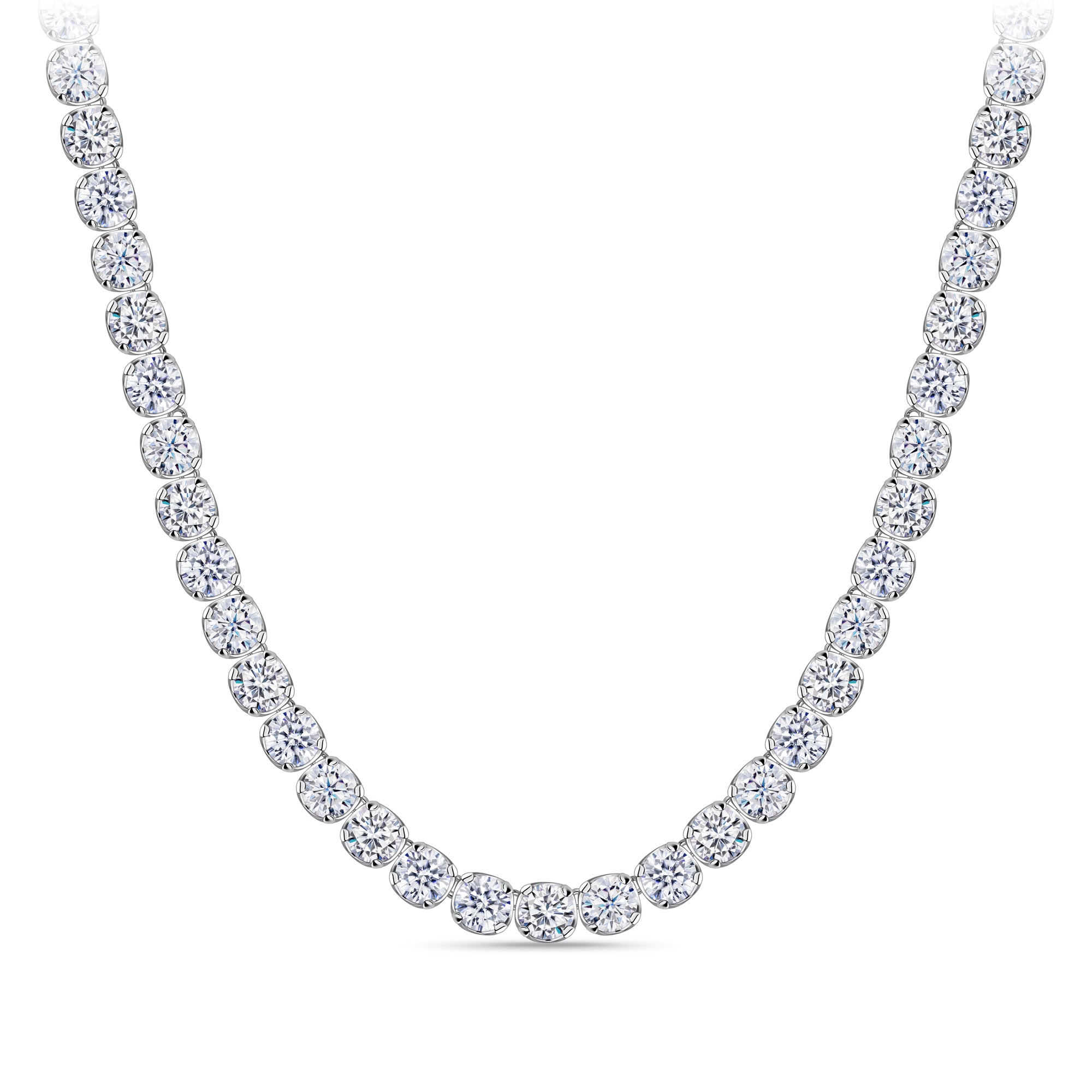 Cubic Zirconia Tennis Necklace in Sterling Silver